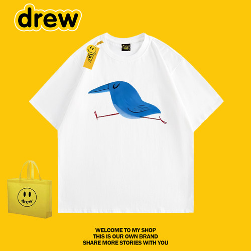 drew潮牌小鸟印花纯棉短袖T恤