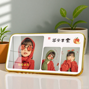 三宫格相框摆台洗照片定制高级感相片打印做成水晶相册制作婚纱照