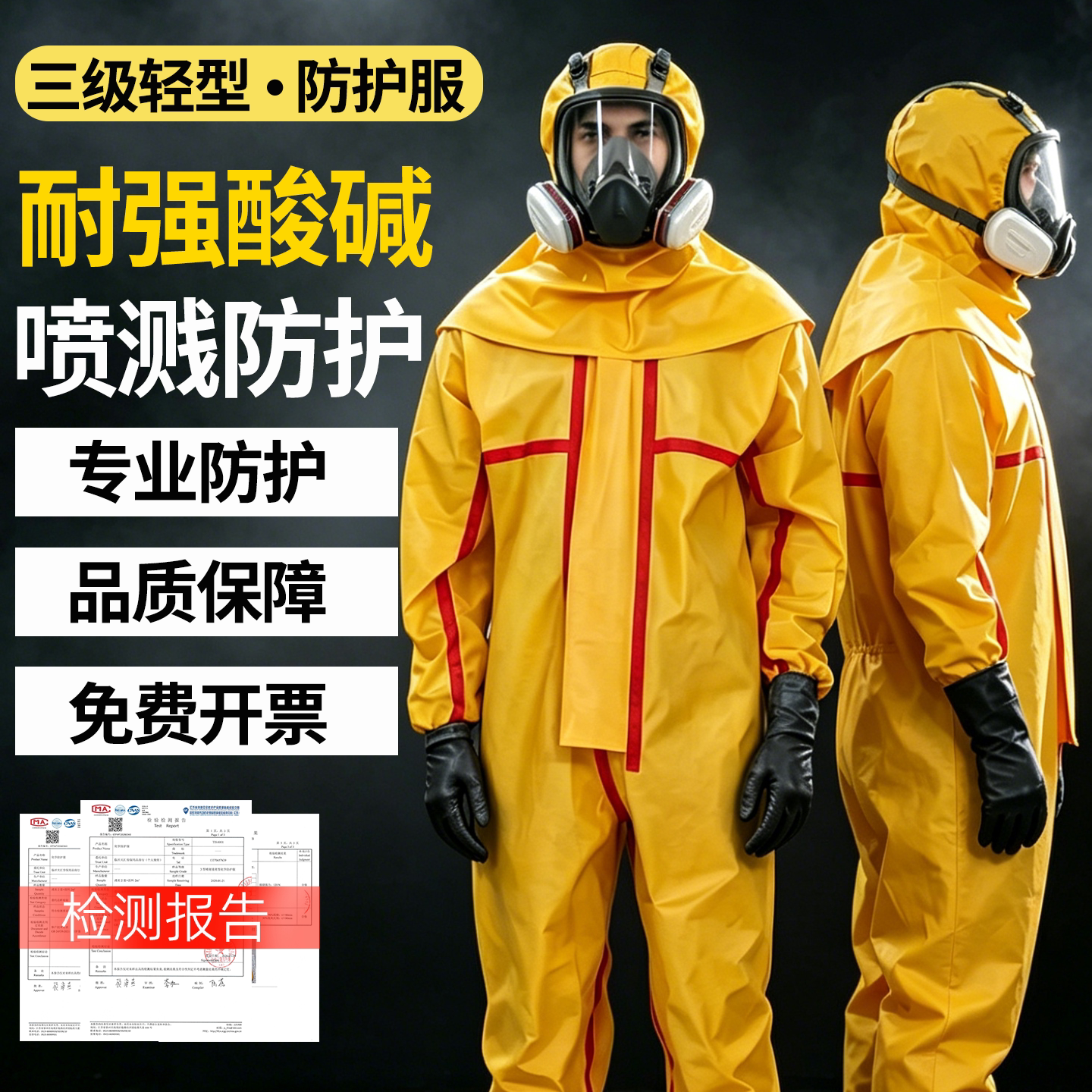耐酸碱防化服全身轻型实验室硫酸化学品防腐蚀粉尘喷漆农药工作服