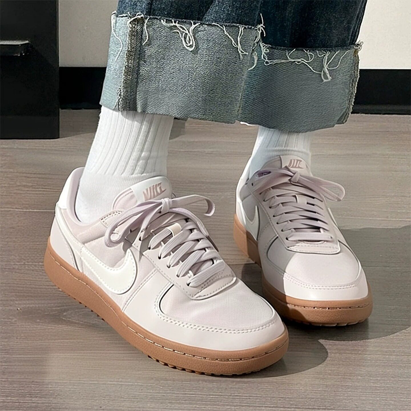 nike耐克女鞋新款粉色板鞋德训鞋
