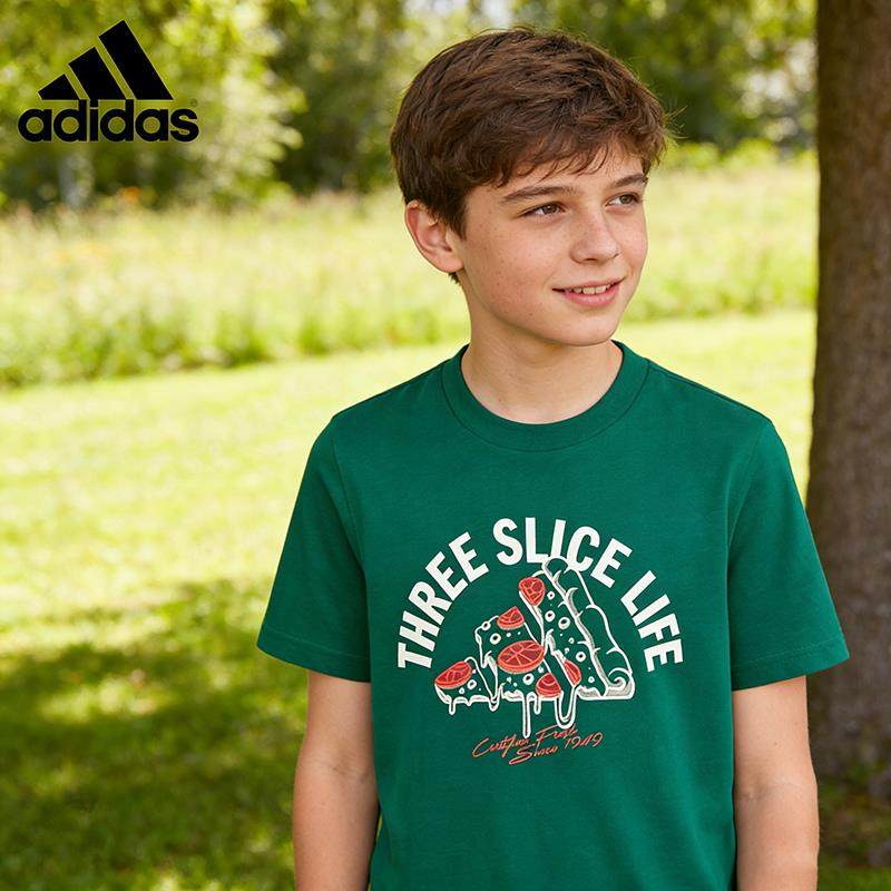 阿迪达斯正品T恤大童休闲针织夏季adidas圆领套头透气短袖 JI6676,童装/婴儿装/亲子装,T恤,淘宝优惠券,粉丝福利购,淘宝优惠卷