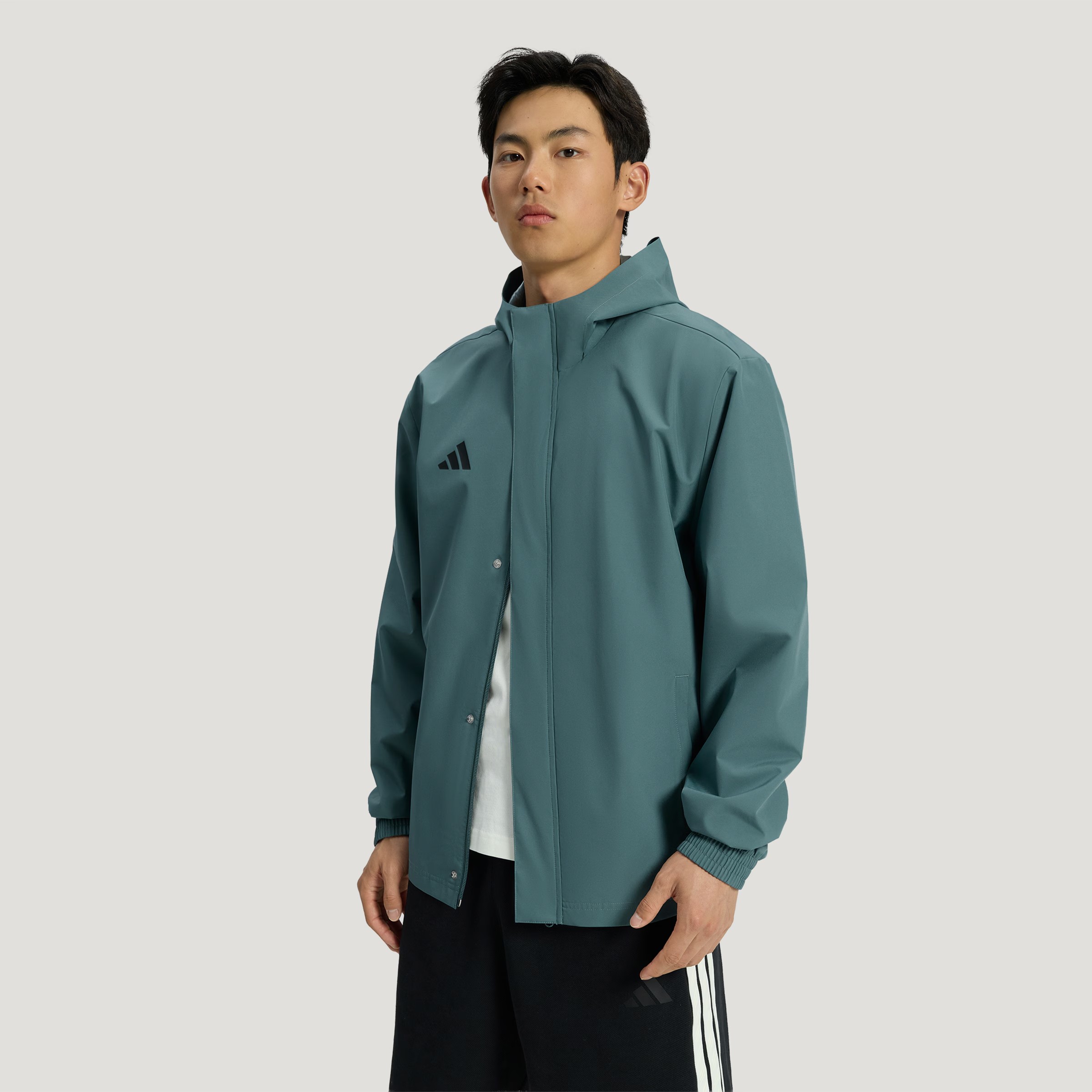 Adidas阿迪达斯男款春季新款运动时尚复古连帽宽松夹克外套KW0689