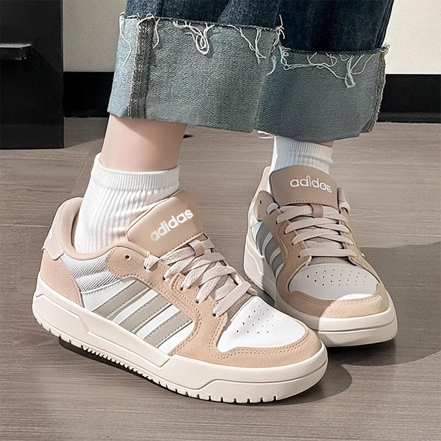 Adidas阿迪达斯正品新款低帮复古休闲鞋篮球男女款运动板鞋JR8323