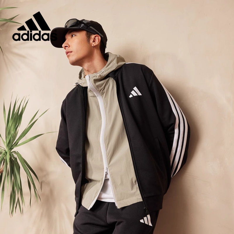 Adidas阿迪达斯官方 经典休闲三条纹长袖套装男女款秋季 JZ1155
