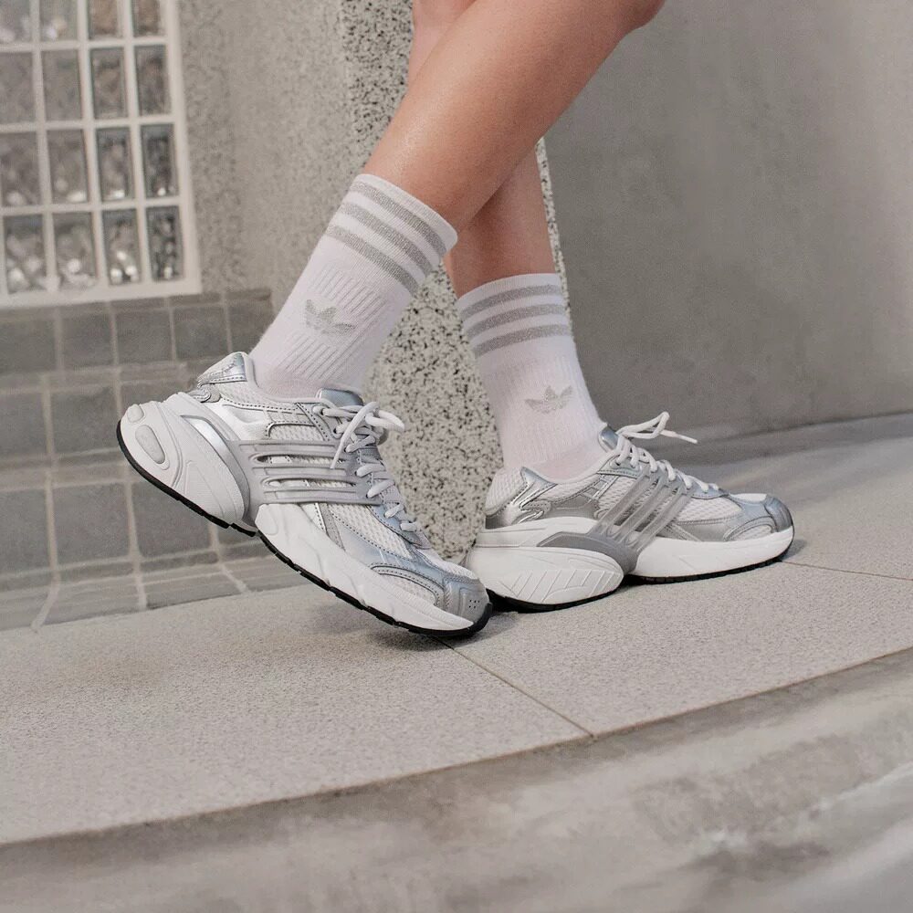 adidas阿迪达斯厚底增高跑步鞋男女正品经典厚底网面三叶草运动鞋