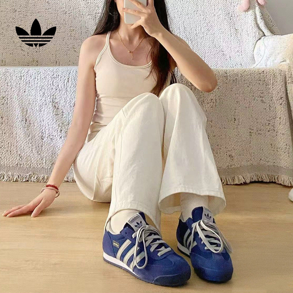 Adidas阿迪达斯正品三叶草薄底女款轻便舒适板鞋2025今年流行鞋子