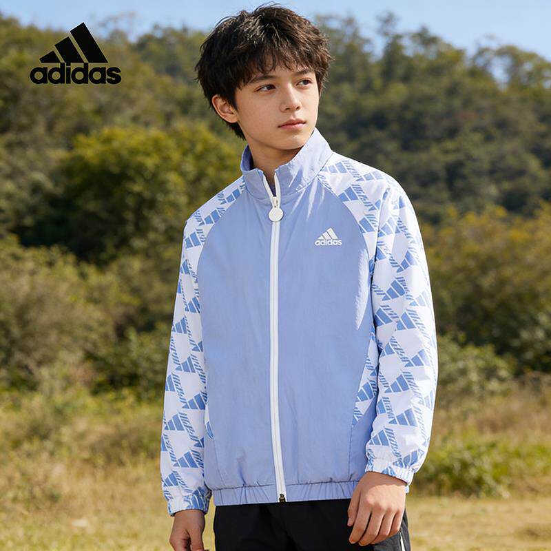 阿迪达斯正品夹克运动服2025款adidas小童拼接梭织透气外套JC6889