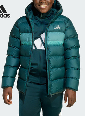 Adidas/阿迪达斯官方正品2025秋季款大童连帽耐穿保暖棉服JL7437