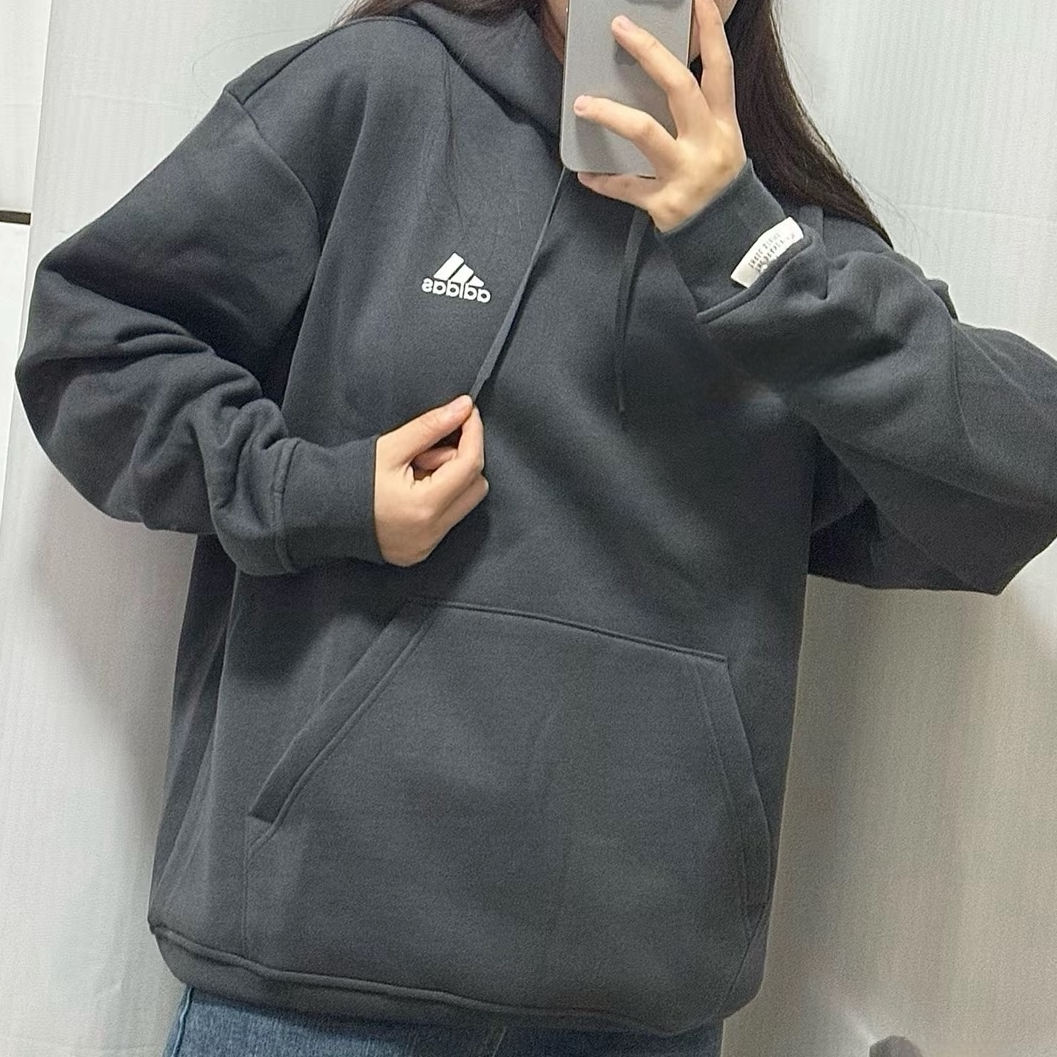 Adidas/阿迪达斯正品男女春季加绒保暖休闲长袖卫衣套头衫IB2731