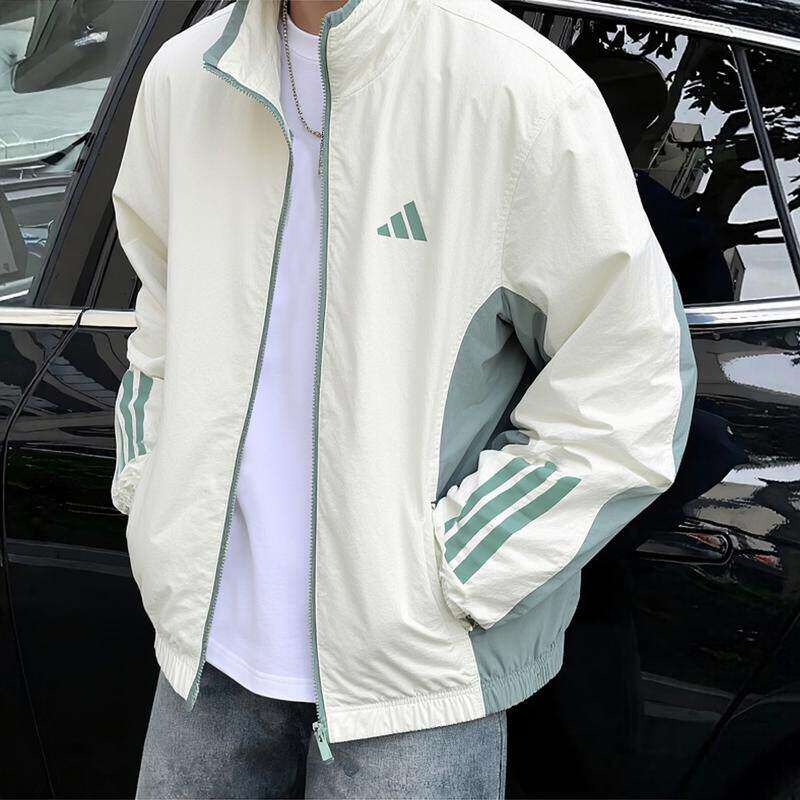 Adidas阿迪达斯防风衣男装秋季款立领夹克宽松篮球棒球服美式外套