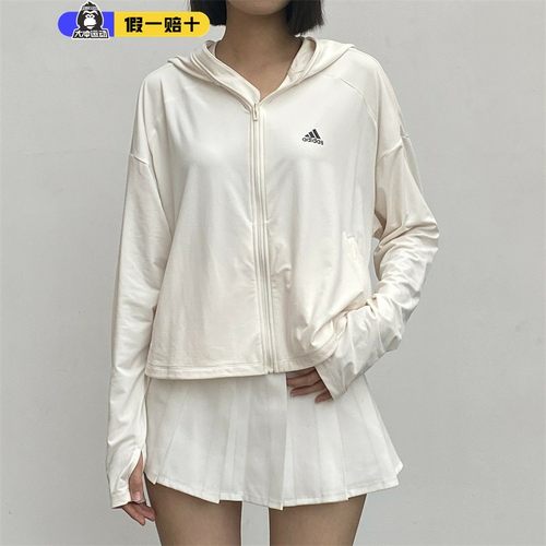 圆领阿迪达斯女外套轻薄连帽