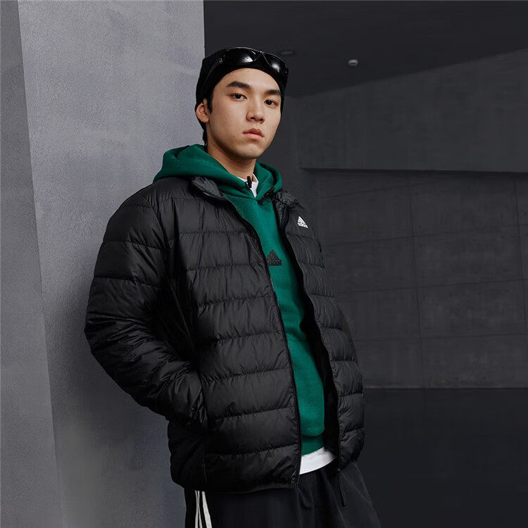阿迪达斯轻薄立领羽绒服男2026冬季新款休闲运动服保暖外套KG3150