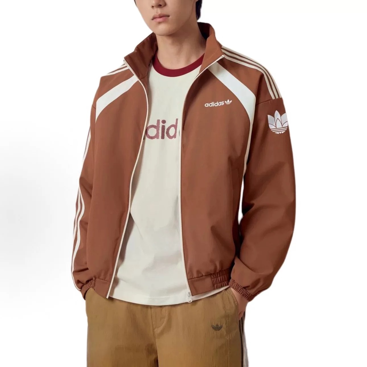 正品Adidas阿迪达斯三叶草男女款冬款休闲立领棉服立领棉袄运动服