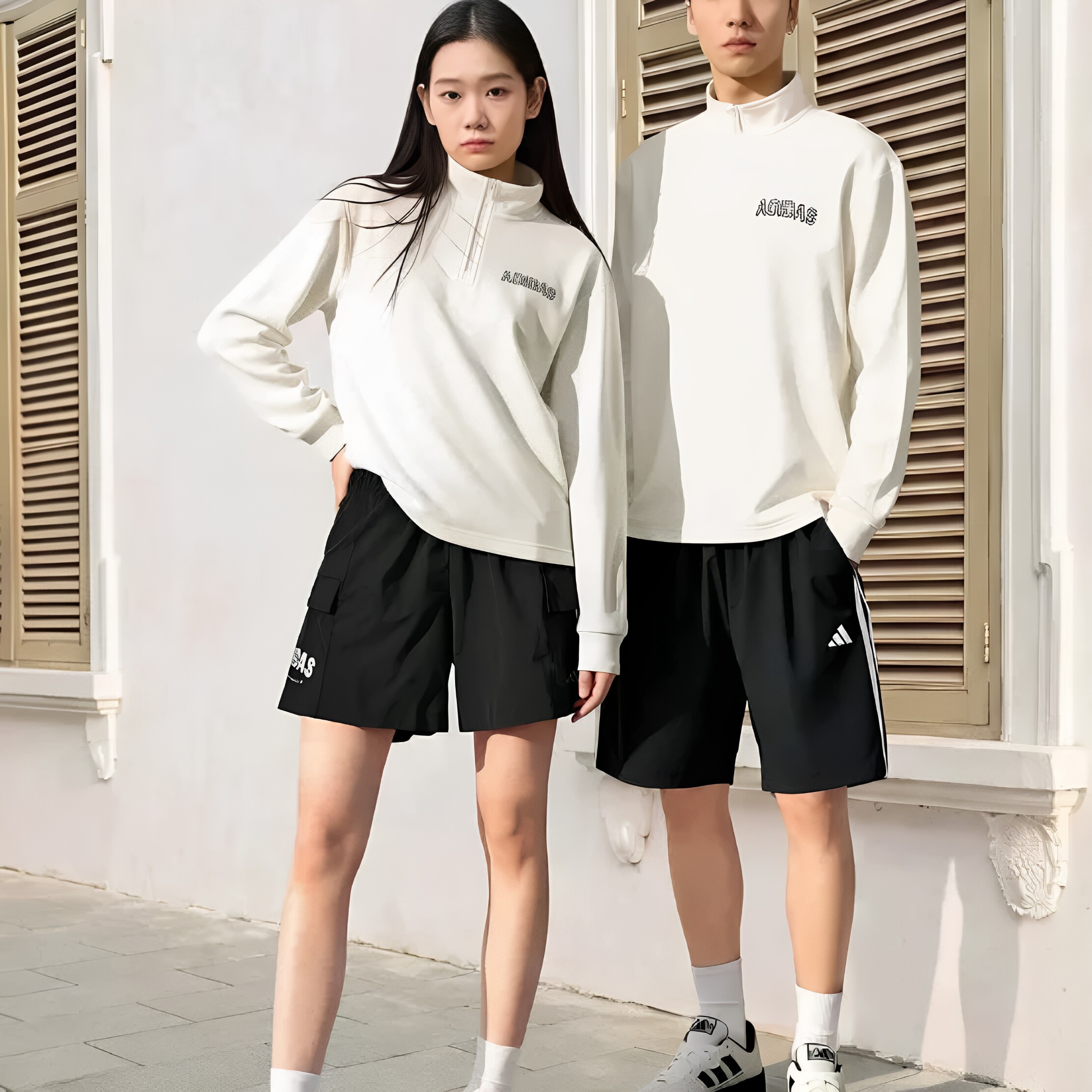 正品Adidas阿迪达斯卫衣男女款2026秋季款半拉链宽松套头衫LE6985