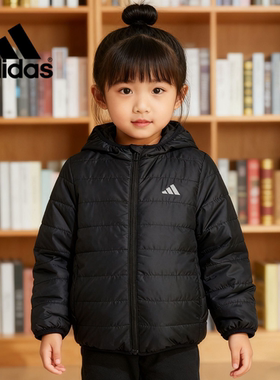 Adidas/阿迪达斯正品冬季儿童款时尚拒水保暖连帽运动棉衣 JM8864
