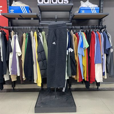 adidas正品阿迪达斯Logo字母纯色系九分休闲裤男女同款DU5268