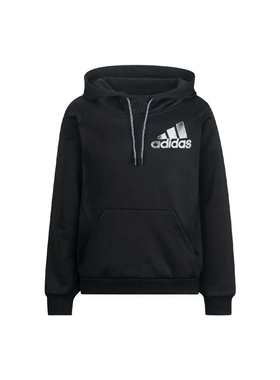 正品adidas阿迪达斯秋冬套头连帽加绒字母长袖卫衣男女同款DL8701