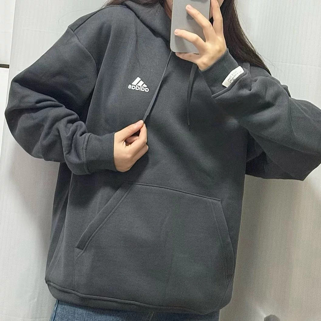 Adidas/阿迪达斯正品男女春季加绒保暖休闲长袖卫衣套头衫IB2731