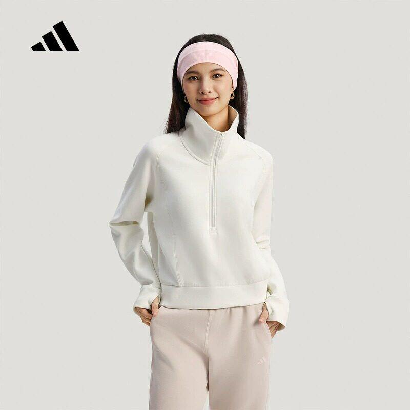 阿迪达斯卫衣女装2026新款冬运动服立领长袖套头衫休闲上衣KH0207