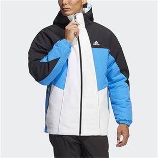 新款 Adidas阿迪达斯棉服男外套经典 连帽拼接休闲运动夹克衫 HC0285