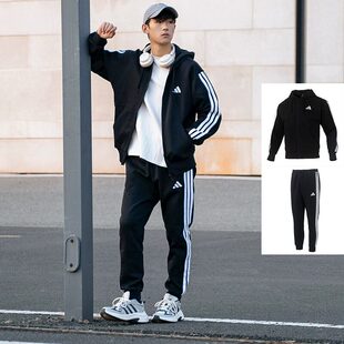 Adidas阿迪达斯运动套装男2026新款加绒外套加厚长裤保暖夹克裤子