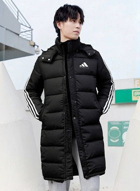正品Adidas/阿迪达斯男女爆款防风运动长款过膝羽绒服ADIPK01TKD