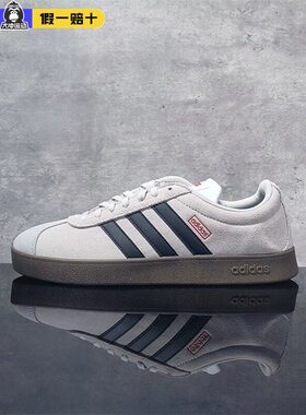 adidasVLCOURT 2.0 舒适百搭休闲鞋低帮板鞋男女同款灰黑色JS3003
