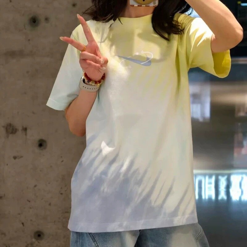 NIKE/耐克女装春夏新款2026纯棉户外圆领时尚扎染运动休闲短袖T恤