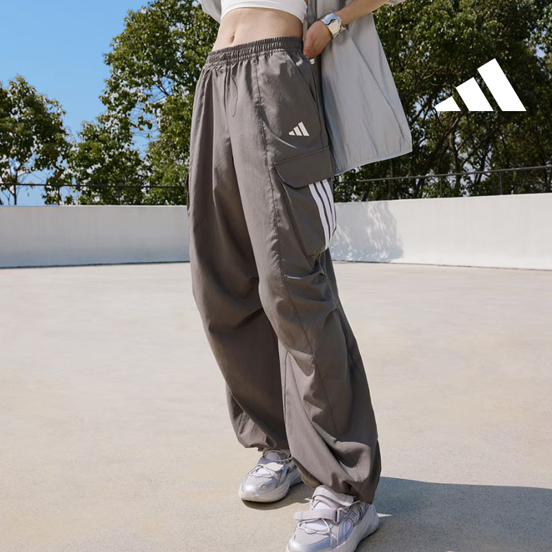 正品adidas阿迪达斯阔腿裤女爆款