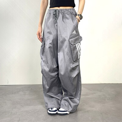 Adidas阿迪达斯长裤女子秋季新款户外弯刀伞兵裤口袋工装裤KF2663