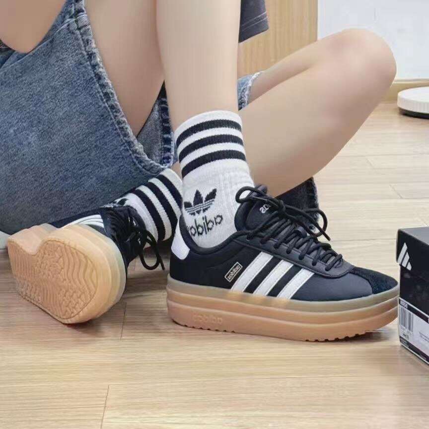 Adidas阿迪达斯正品休闲鞋女款2026新款小个子女生厚底增高板鞋