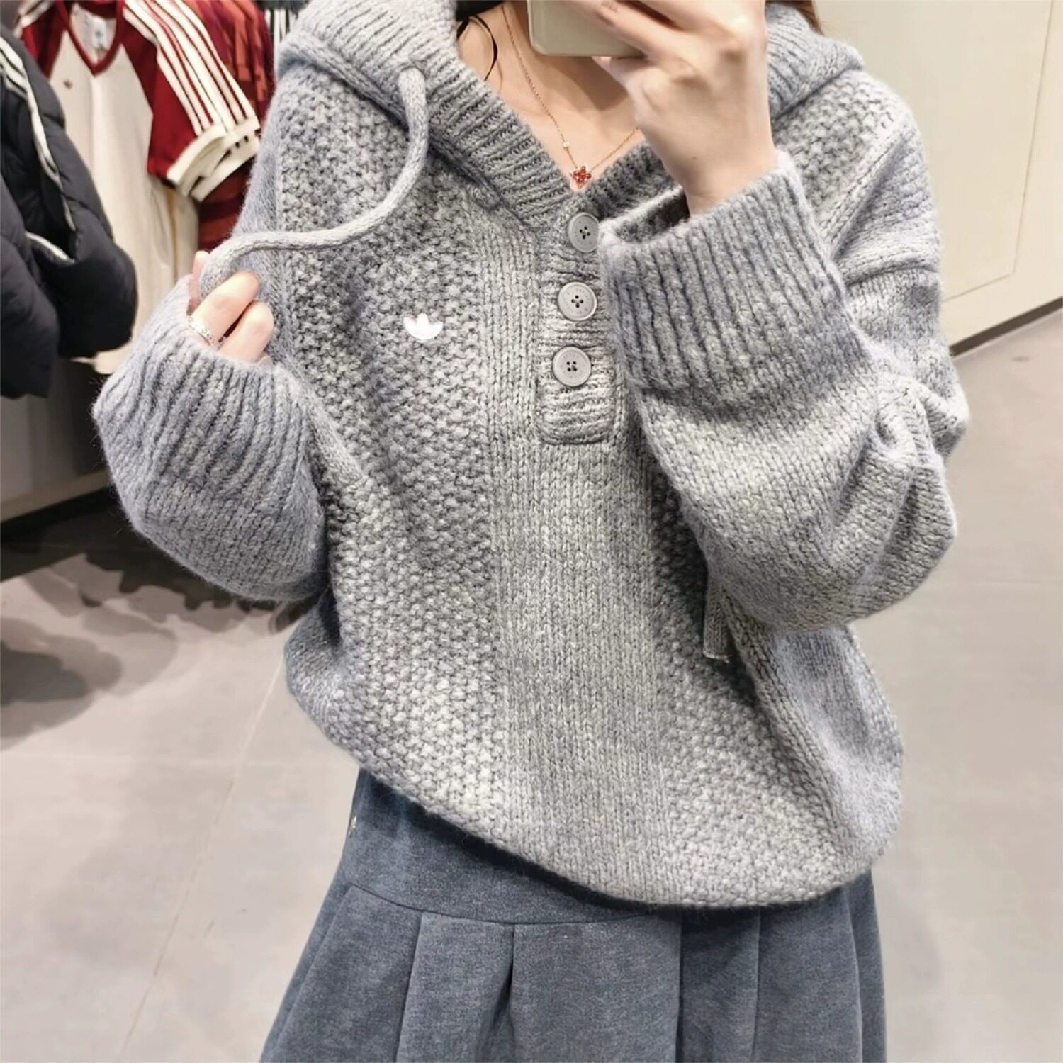 正品Adidas阿迪达斯三叶草男女长袖冬毛衣POLO衫宽松套头衫KS5967,运动服/休闲服装,运动POLO衫,淘宝优惠券,粉丝福利购,淘宝优惠卷