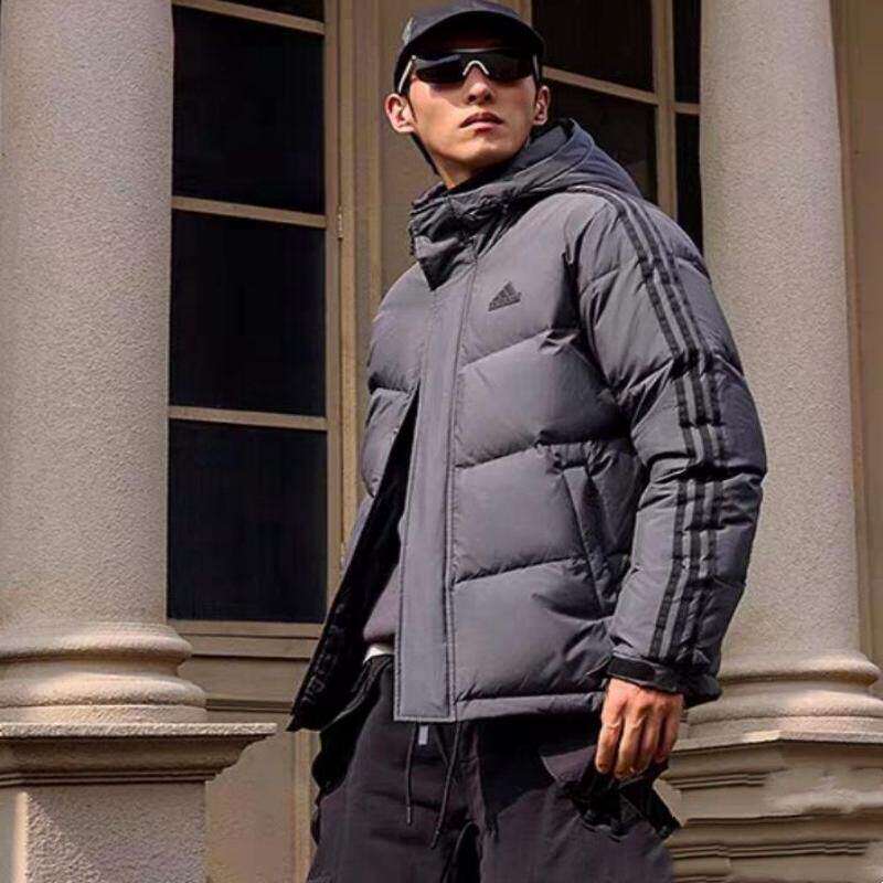 JW6732经典三条纹休闲保暖羽绒服