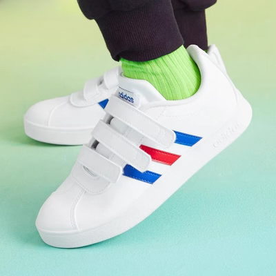 【清仓】Adidas阿迪达斯正品儿童板鞋小白鞋魔术贴休闲鞋FY9273