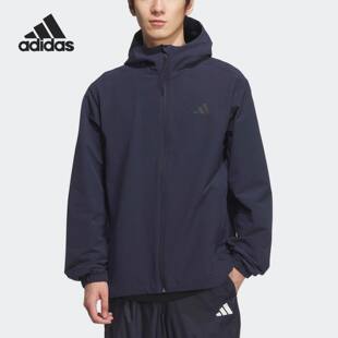 阿迪达斯跑步防风男adidas春季外套2026新款正品连帽运动KF5223