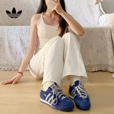 Adidas阿迪达斯正品三叶草薄底女款轻便舒适板鞋2025今年流行鞋子
