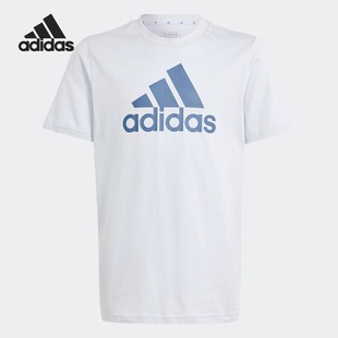 新款 2025夏季 大童圆领透气舒适T恤IS2580 阿迪达斯正品 Adidas