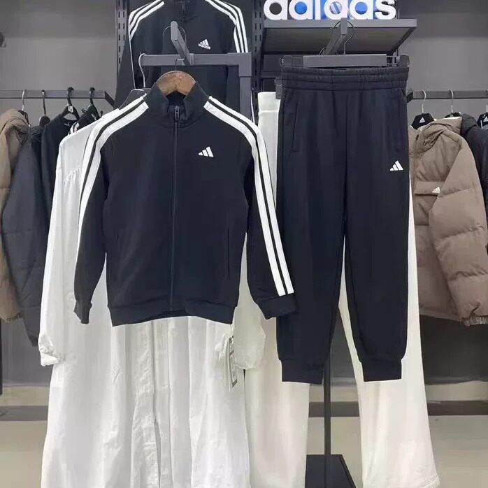 adidas运动套装休闲针织长袖长裤