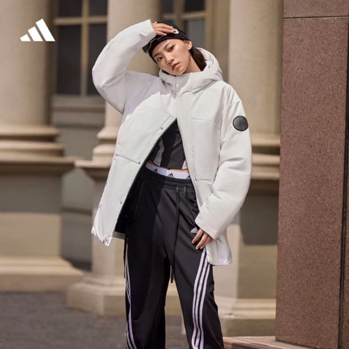 正品adidas阿迪达斯男女保暖拒水防泼防风连帽鸭绒羽绒服冬季新款