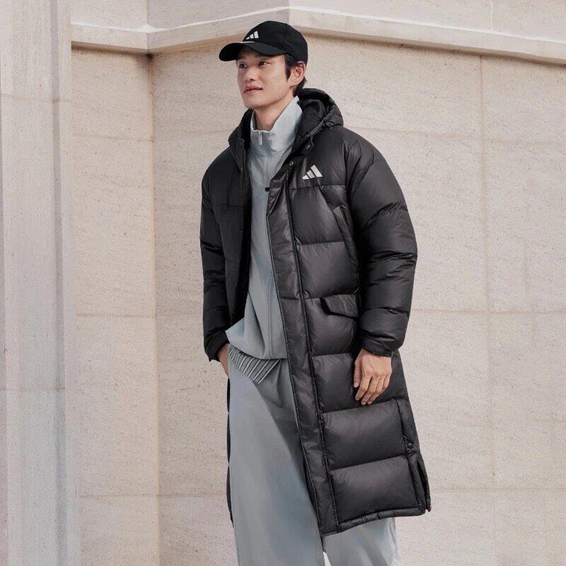 阿迪达斯男女同款长款新款羽绒服