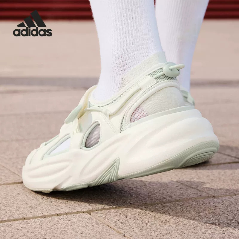Adidas阿迪达斯正品春夏季男女同款透气低帮魔术贴厚底凉鞋KH5742