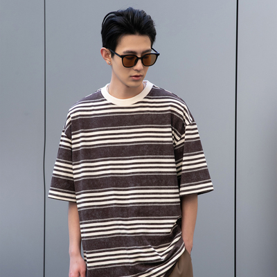 GAHA300G纯棉条纹短袖T恤衫