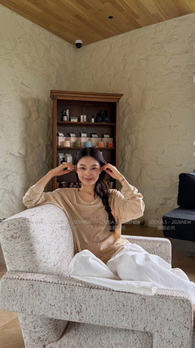 LOUISA.S韩系百搭双层雪纺丝带绣打造立体花卉图案长袖T恤88658#