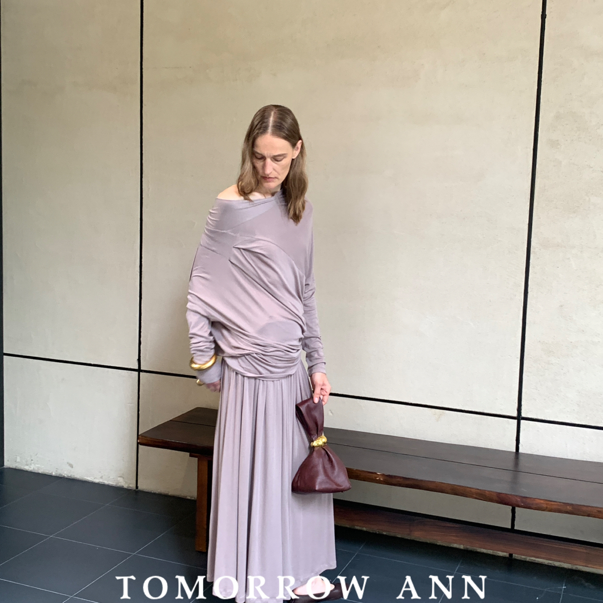 TOMORROWANN法式高腰气质半身裙