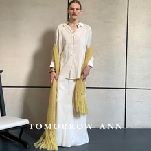 TOMORROW ANN 早秋上新莫代尔丝滑垂感亲肤衬衫11669