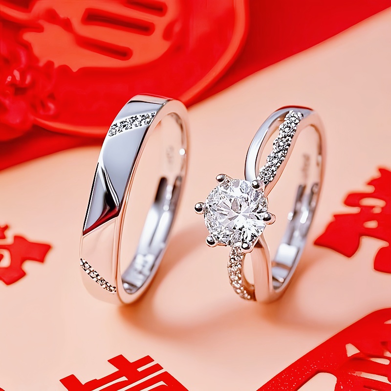 结婚仿真戒指假钻戒可调节道具