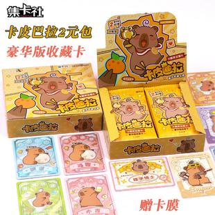 集卡社卡皮巴拉豪華版 包可愛卡通兒童小卡片 收藏卡牌豚學之旅2元