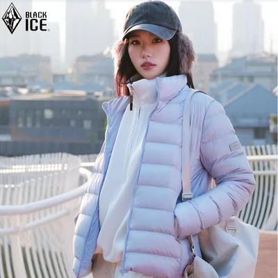 F8161羽绒服保暖可当内胆黑冰女