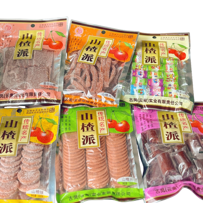 云南古凤山楂丝160克/袋山楂派蜜饯果脯山楂条制品休闲古风零食