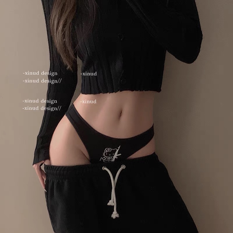 纯棉内裤女性感低腰2023新款全棉抗菌透气比基尼少女生纯欲三角裤